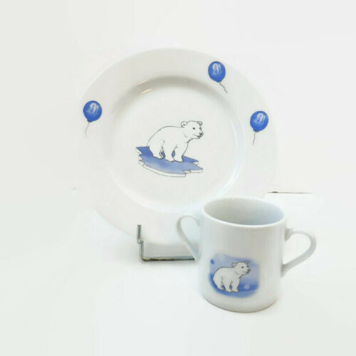 assiette et mug pour enfant l'ours polaire