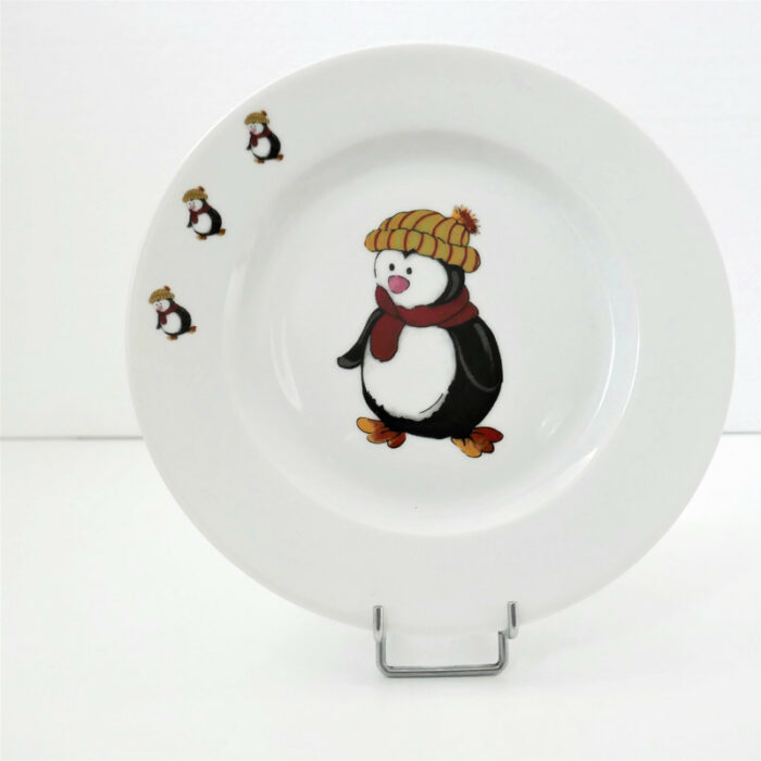 assiette personnalisable le pingouin