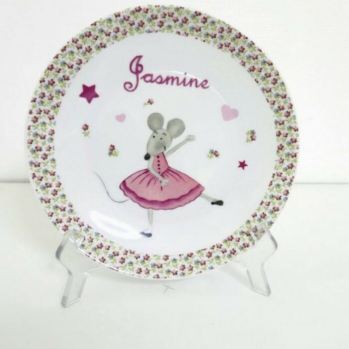 Ensemble porcelaine enfant personnalisable la souris de Jasmine