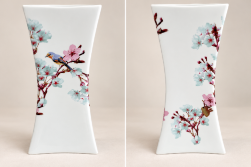 Grand vase en porcelaine Fleurs de cesiriers